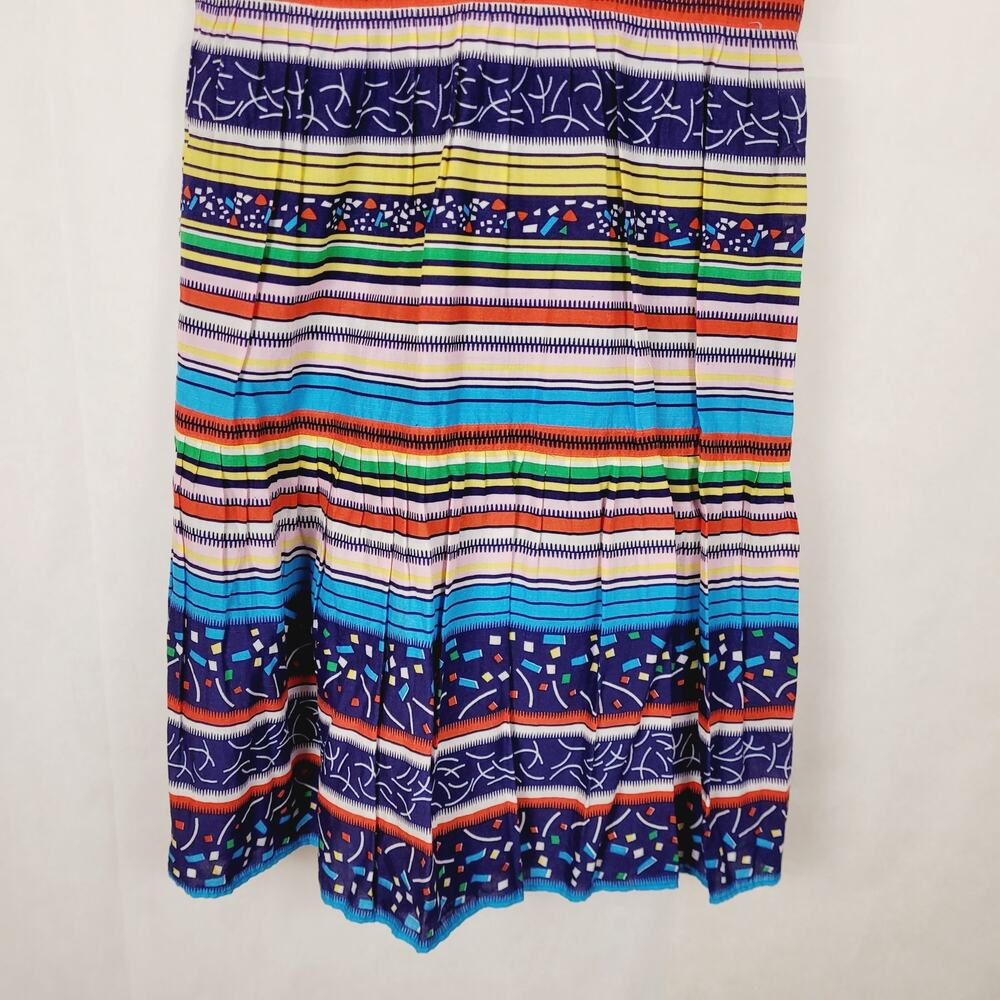 Marc Jacobs blue striped mixed print Vneck cotton dress Size 6 Boho Designer - Picture 5 of 11